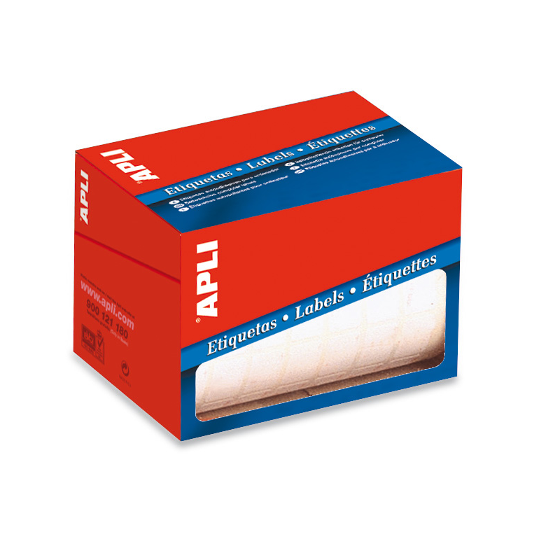 Rouleau d'étiquettes blanches permanentes Apli 12,0 x 18,0 mm