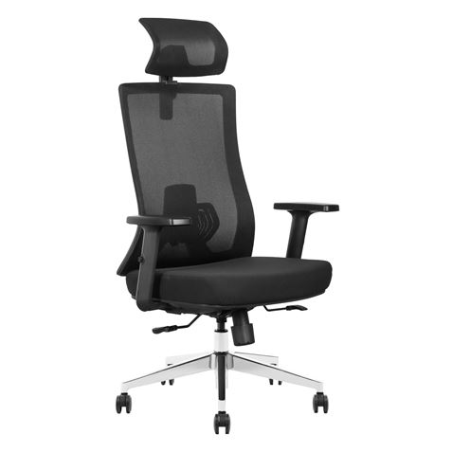 Chaise ergonomique réglable Cromad - Appui-tête réglable - Support lombaire réglable - Accoudoir réglable - Siège en mousse de