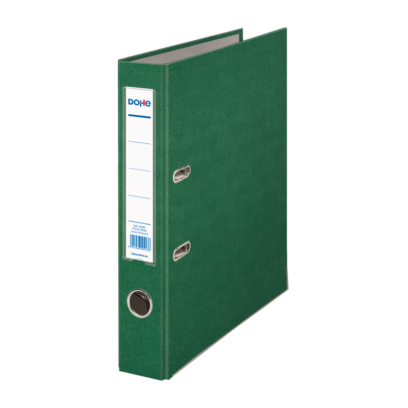 Classeur à levier Archicolor Dohe avec Rado et porte-cartes - Dos étroit - Format Folio - Carton ligné - Coloris vert