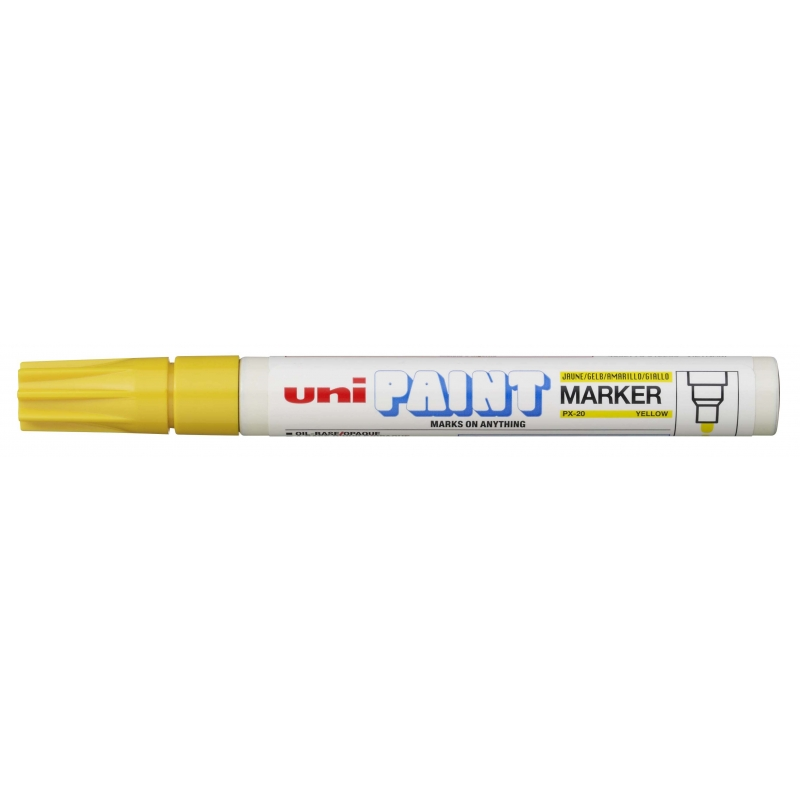 LOT de 12 Marqueur peinture Uni-ball PX-20 - Pointe ogive acrylique 2,2-2,8 mm - Permanent sur toutes les surfaces - Résistant