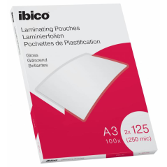 ✅ Ibico Gloss A3 Portefeuilles de plastification 250 microns - Finition cristal haute brillance - Format A3 - Bo en stock