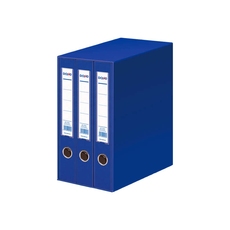 LOT de 3 Dohe Classeurs format A4 Dos étroit - 297x210 mm - Carton doublé de polypropylène - Coins métalliques - Qualité