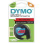 Dymo ruban LetraTag noir sur fond rouge 12 mm Dymo ruban LetraTag noir sur fond rouge 12 mm