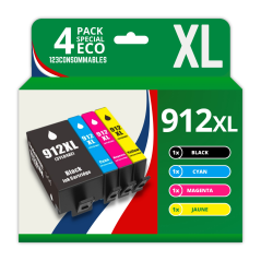 ✅ Pack 4 cartouches compatibles avec HP 912 XL couleur pack en stock
