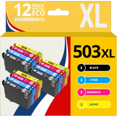 ✅ Pack compatible avec EPSON 503 XL, 12 cartouches couleur pack en stock
