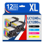 Pack compatible BROTHER LC1240/LC1280, 12 cartouches Pack compatible BROTHER LC1240/LC1280, 12 cartouches