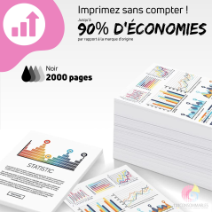 Pack 2 toners compatibles BROTHER TN-1050 noir