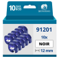 Pack de 10 Rubans compatible avec DYMO Letratag 91201 noir sur blanc