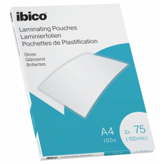 ✅ Ibico Gloss A4 Portefeuilles de plastification 150 microns - Finition cristal haute brillance - Papier laminé en stock