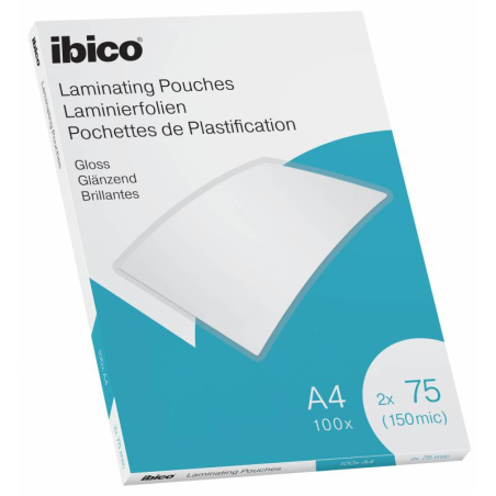 ✅ Ibico Gloss A4 Portefeuilles de plastification 150 microns - Finition cristal haute brillance - Papier laminé en stock