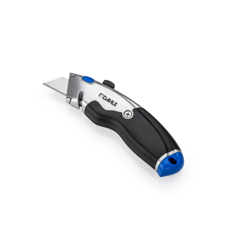 Dahle 10890 Heavy Duty Cutter avec lame trapézoïdale en acier au carbone SK5 - Coupe-ruban d'emballage - Corps en métal