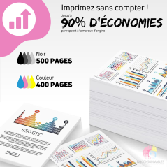 Pack 2 cartouches compatible avec HP 301 XL noir et couleur