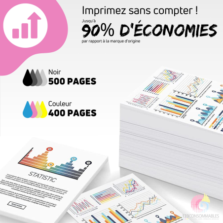 Pack 2 cartouches compatible avec HP 301 XL noir et couleur