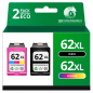 Pack 2 Cartouches compatibles HP 62 XL - SANS NIVEAU