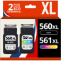 Pack 2 cartouches compatibles avec CANON PG-560 XL/CL-561 XL Pack 2 cartouches compatibles avec CANON PG-560 XL/CL-561 XL