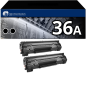 Pack 2 Toners compatible HP 36A noir