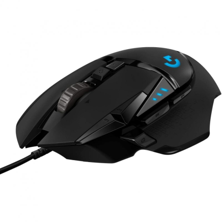 Logitech G502 Hero Souris USB 16000dpi - 10 Boutons Programmables - Éclairage LED - Droitier - Câble 2.10m - Couleur Noir