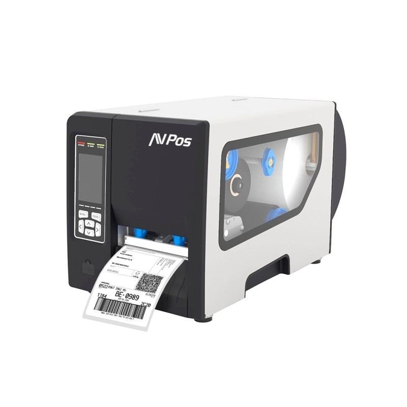 Imprimante d'étiquettes thermique industrielle AVPos E1 - Vitesse 203 mm/s - Résolution 300 DPI - USB, série et LAN - Couleur