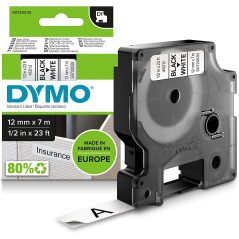 ✅ DYMO ruban D1 S0720530 (45013) Noir sur blanc 12 mm couleur Noir/blanc en stock