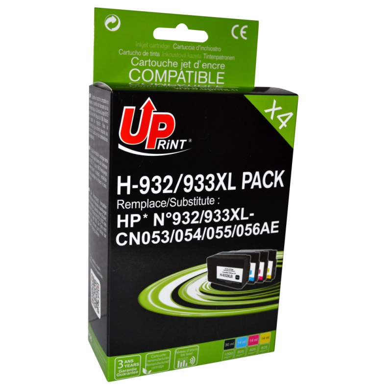 Pack UPrint compatible HP 932XL & 933XL, 4 cartouches