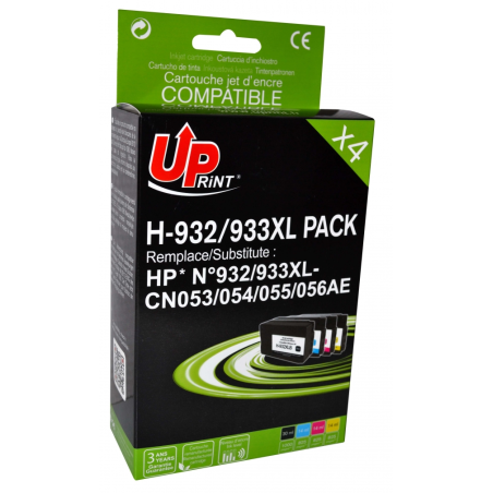 ✅ Pack UPrint compatible HP 932XL & 933XL, 4 cartouches couleur pack en stock
