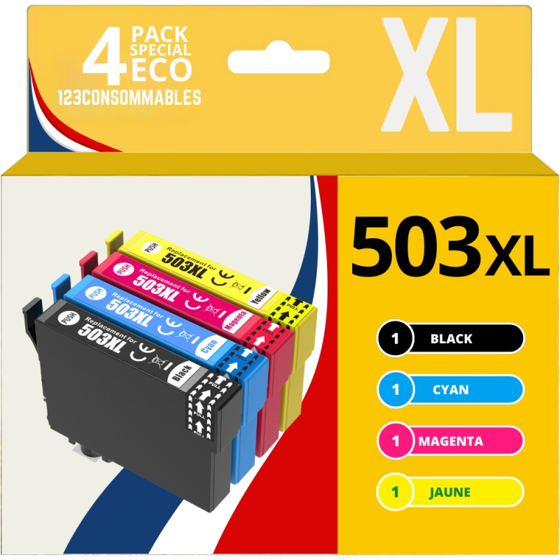 Pack compatible avec EPSON 503 XL, 4 cartouches Pack compatible avec EPSON 503 XL, 4 cartouches