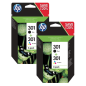 HP 301 Pack de 2x2 Cartouches d’Encre Noire et Couleur