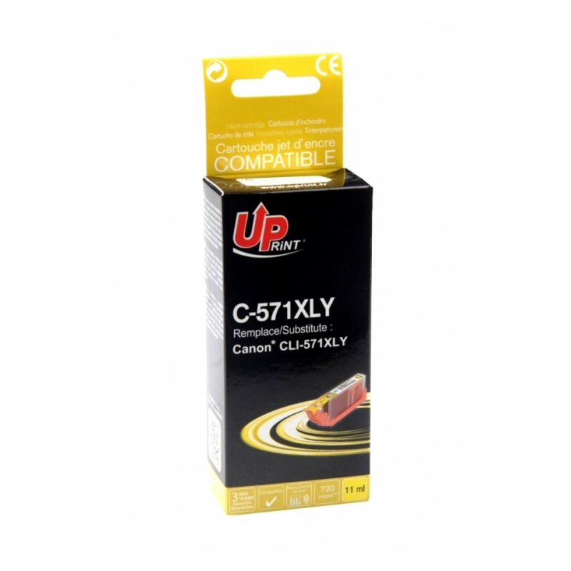 Cartouche encre UPrint compatible CANON CLI571 XL Y Jaune