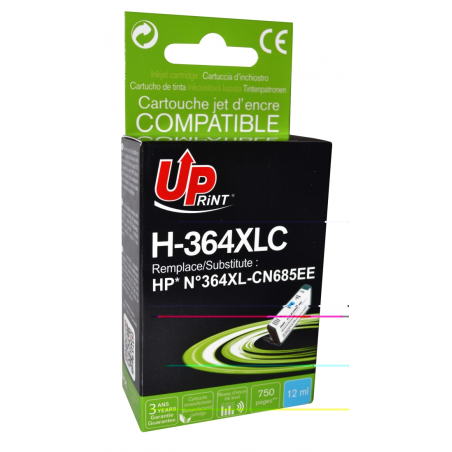 ✅ Cartouche encre UPrint compatible HP 364 XL Cyan couleur cyan en stock