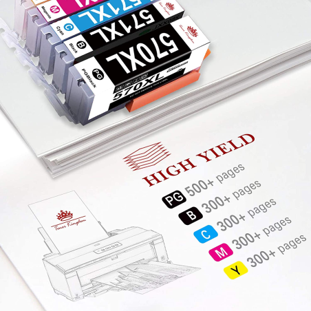 Pack 15 cartouches compatibles CANON PGI-570 XL/CLI-571 XL