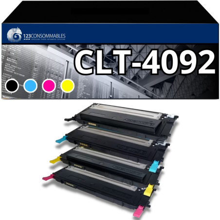 ✅ Pack 4 Toners compatible SAMSUNG CLT-4072S/CLT-4092S couleur pack en stock