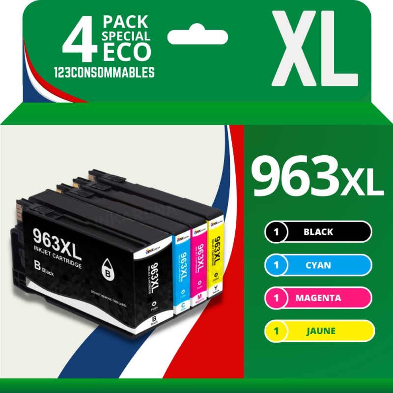 Pack 4 cartouches compatible avec HP 963XL Pack 4 cartouches compatible avec HP 963XL