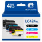 Pack compatible BROTHER LC424, 4 cartouches Pack compatible BROTHER LC424, 4 cartouches