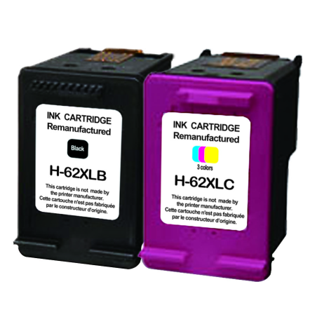 Pack UPrint compatible HP 62 XL 2 cartouches