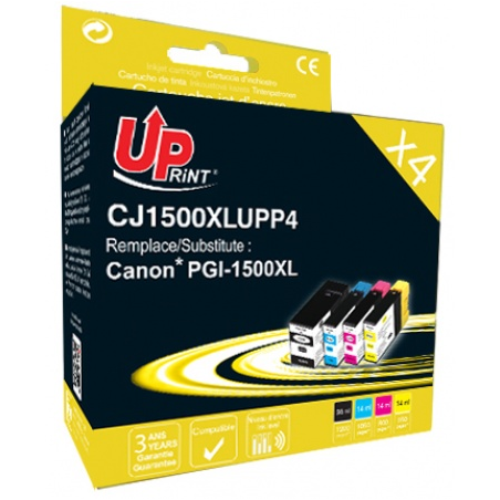 ✅ Pack UPrint compatible CANON PGI1500 XL, 4 cartouches couleur pack en stock
