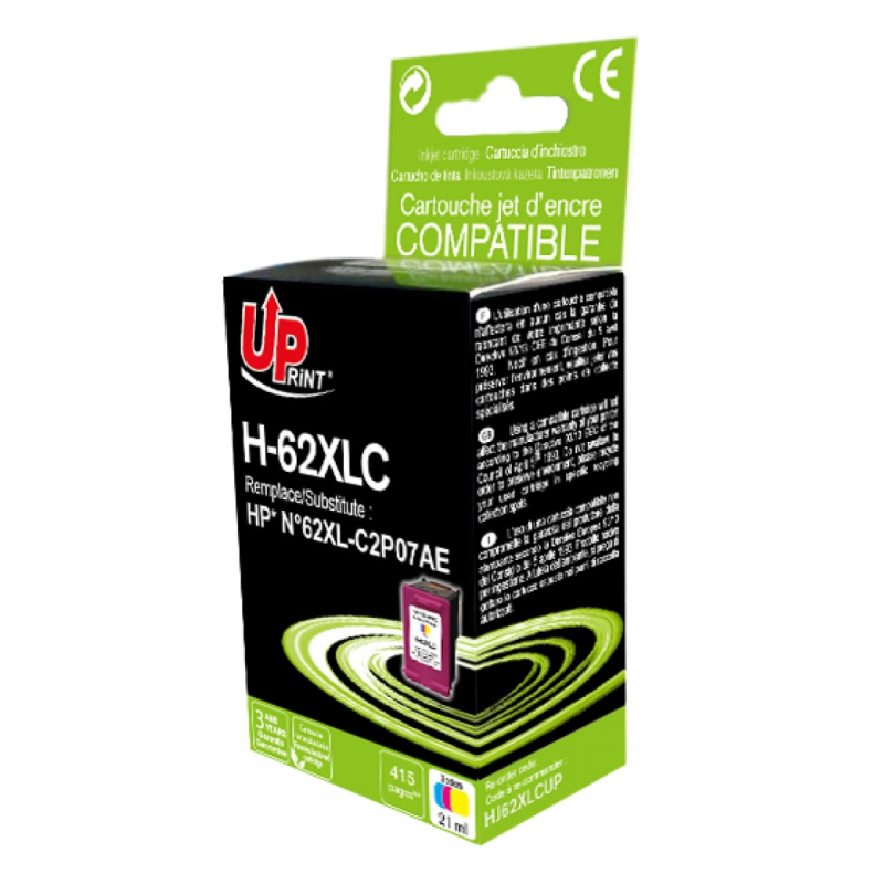 Cartouche encre UPrint compatible HP 62 XL couleur