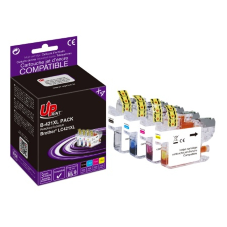 ✅ Pack UPrint compatible BROTHER LC421 XL 4 cartouches couleur pack en stock