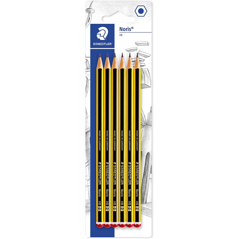 Crayons graphite hexagonaux 2HB | Staedtler Noris 120 - Lot de 6