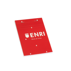 ✅ LOT de 10 Bloc-Notes Agrafé Enri Format A6 Lisse - 80 Feuilles Microperforées - Couverture Souple Rouge coul en stock
