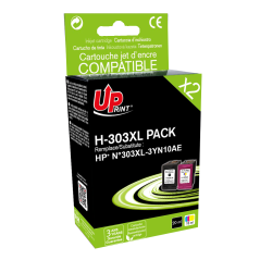 ✅ Pack UPrint compatible HP 303 XL (T6N04AE/T6N03AE) noir et couleur couleur pack en stock