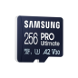 Carte Micro SDXC Samsung PRO Ultimate 256 Go UHS-I U3 A2 V30 avec adaptateur SD
