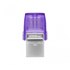 Kingston DataTraveler microDuo 3C Mémoire USB-A + USB-C 256 Go 3.2 Gen 1 - Vitesse de lecture 200 Mo/s - Capuchon de protection