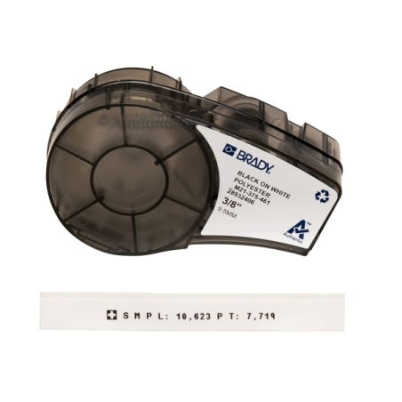 Ruban d'étiquettes en polyester Brady M21-375-461-AW Original - Texte noir sur fond blanc - Largeur : 9,53 mm longueur : 6,40 m