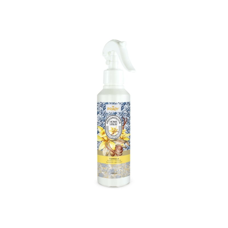 Spray désodorisant d'intérieur Prady à la vanille - Flacon de 220 ml - Flacon vaporisateur