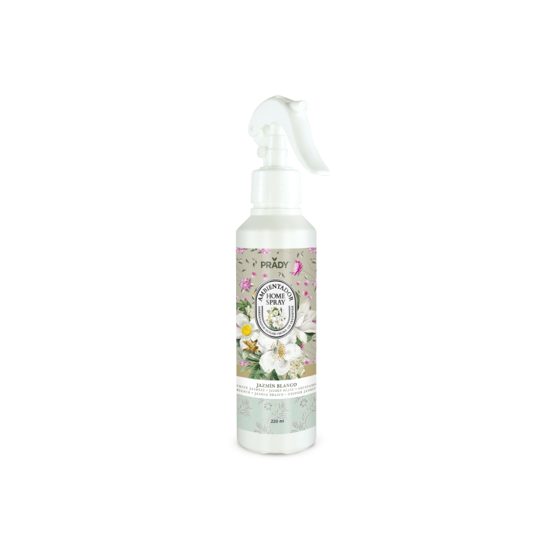 Désodorisant d'intérieur Prady au jasmin blanc - Flacon de 220 ml - Vaporisateur