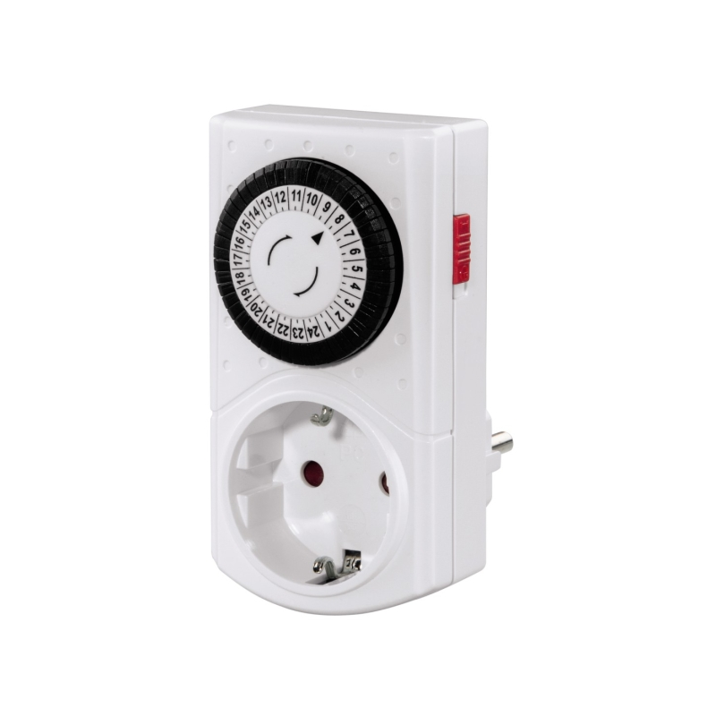 Minuteur mécanique Hama Mini - Puissance maximale 3500 W - Tension 230 V - Minuteur - Intervalles de 30 min - Blanc