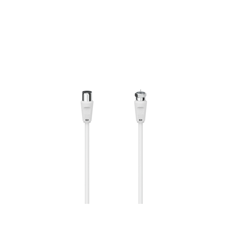 Câble d'antenne Hama - Longueur 1,5 m - Connecteur F mâle - Connecteur coaxial femelle - Blanc