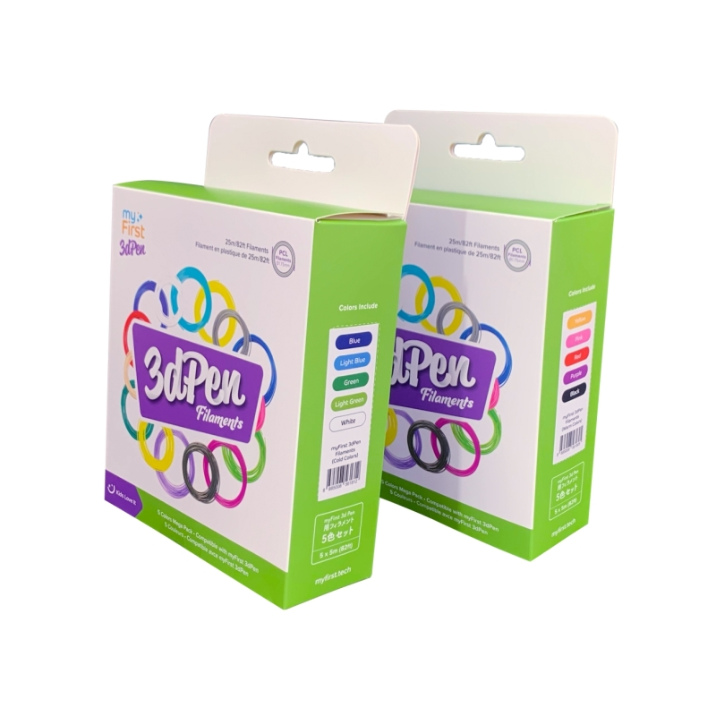 Recharge de filament MyFirst - Pack de 5 recharges de filament pour stylo 3D - Couleurs chaudes : jaune, rose, rouge, violet et Recharge de filament MyFirst - Pack de 5 recharges de filament pour stylo 3D - Couleurs chaudes : jaune, rose, rouge, violet et