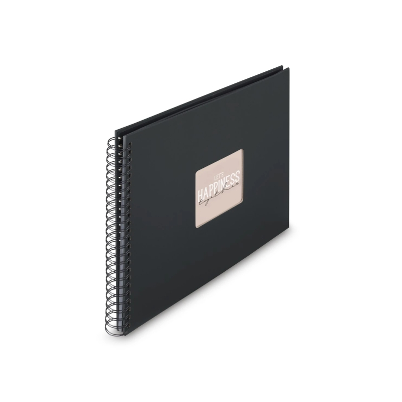 Album photo à spirale Hama Fine Art - 50 pages noires - Couverture en papier - 36 x 32 cm - Noir