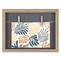 Cadre photo mural Hama avec cordon - Bois MDF - 21,5 x 16,5 x 3,2 cm - Marron